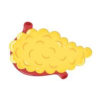 Pancreas character. hand drawn cartoon kawaii character illustration icon. Isolated on white background. Pancreas character concept vector