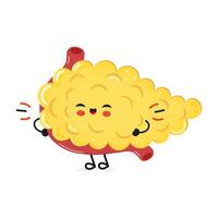 Pancreas laughs character. hand drawn cartoon kawaii character illustration icon. Isolated on white background. Pancreas character concept vector