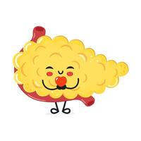 Pancreas holding a heart in hands character. hand drawn cartoon kawaii character illustration icon. Isolated on white background Pancreas in love character concept vector