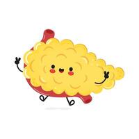 Pancreas jumping character. hand drawn cartoon kawaii character illustration icon. Isolated on white background. Pancreas character concept vector