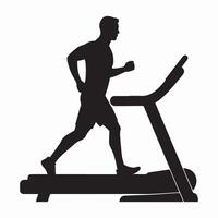 A dynamic gym silhouette, featuring strong athletic forms and equipment, symbolizing strength, determination, and peak fitness vector