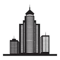 A bold building silhouette, featuring clean lines and striking architecture, symbolizing urban strength, innovation, and modern design. vector