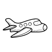 Sketch illustration of a airplane isolated png