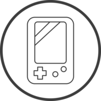 controller game icon in line black circle frames, line icon png