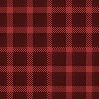 Costume fabric textile pattern, editable seamless plaid . Retail check tartan background texture in dark and red colors. vector