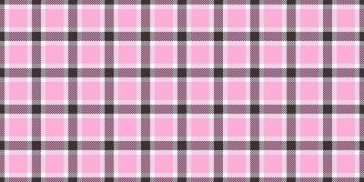 Paper textile plaid fabric, template seamless background texture. Seasonal pattern tartan check in pink and dark colors. vector