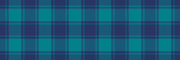 Industry textile tartan pattern, overlayed seamless background. Business plaid fabric check texture in blue and cyan colors. vector