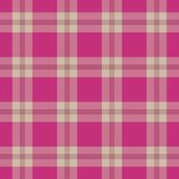 Dress pattern check background, color seamless textile plaid. Rose fabric tartan texture in pink and pastel colors. vector
