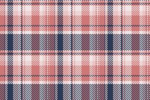 Seventies background texture textile, geometric tartan seamless. Foot plaid check fabric pattern in red and blue colors. vector