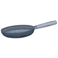 Frying pan with transparent background in a noise grainy texture style breakfast concept, illustration png