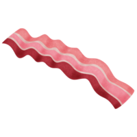 Bacon with transparent background in a noise grainy texture style breakfast concept, illustration png