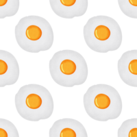 Fried egg seamless pattern with transparent background in a noise grainy texture style breakfast concept, illustration1 png