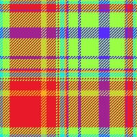 Intense plaid texture background, display check fabric. Diwali tartan pattern textile seamless in green and red colors. vector