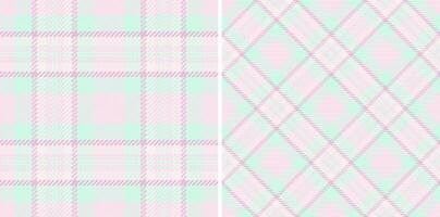 Plaid pattern texture of check background with a tartan textile fabric seamless. Set in pastel colors for symmetry tissue designs in fashion. vector