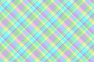 Track textile check, idyllic plaid texture pattern. Choice background fabric tartan seamless in light and green colors. vector