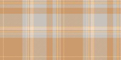 Idyllic pattern check , poncho fabric texture textile. Top plaid background seamless tartan in orange and grey colors. vector