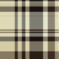 Performance plaid pattern, old-fashioned tartan seamless background. Asymmetric textile texture check fabric in light and black colors. vector