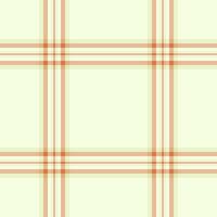 Thin tartan textile plaid, sewing seamless check background. Page texture fabric pattern in light and orange colors. vector