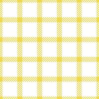 Variety plaid fabric check, hippy textile pattern . Sewing seamless texture tartan background in yellow and white colors. vector