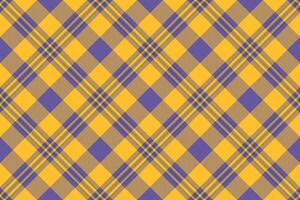 Official seamless texture check, purity plaid tartan fabric. Business pattern background textile in amber and indigo colors. vector
