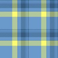 Amazing texture check, blank background plaid pattern. Hotel textile seamless tartan fabric in blue and yellow colors. vector