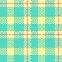 Romance texture tartan plaid, flooring check textile fabric. Apparel seamless pattern background in yellow and teal colors. vector