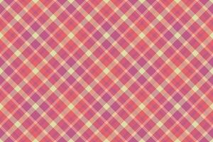 Fuzzy background texture tartan, bag fabric textile pattern. Silk seamless check plaid in pink and red colors. vector
