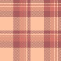 Fashionable textile check texture, rough plaid fabric tartan. Minimalist pattern background seamless in red and orange colors. vector
