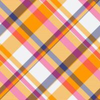 Indoor background textile pattern, curtain tartan fabric. Warmth check seamless plaid texture in white and bright colors. vector