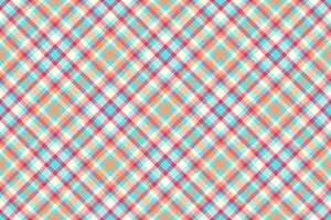 Checkered texture seamless background, decor pattern check fabric. Book tartan textile plaid in teal and light yellow colors. vector