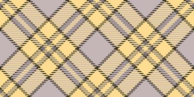 Madras tartan seamless plaid, card texture check pattern. Postcard background textile fabric in grey and amber colors. vector
