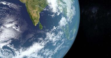 Indian Ocean in planet earth, aerial view from outer space video