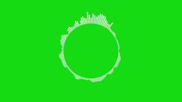 digital círculo audio espectro som efeito onda equalizador animação verde tela. 4k resolução video