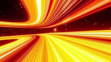 Abstract motion graphic background, shining lights, energy waves and particles, seamless loop 4K video