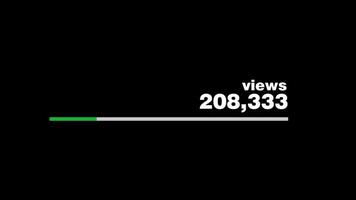 Social Media Views and Like Counting YouTube 1 Million Views Alpha Channel. 4K Resolution video