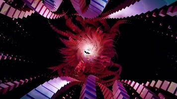 Colorful symmetric patterns. Hypnotic motion. symmetrical fractal design looped animation, Dynamic ethnic abstract texture. 4K. UHD video