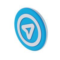 Circle Location 3D Icon - Medium High View at 135 Degrees png