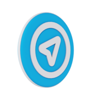 Circle Location 3D Icon - Medium View at 45 Degrees png