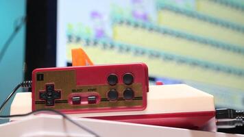Retro gaming console and controller bringing back nostalgia video