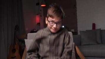 boy very angry because he lost in a game. Boy playing games on console with a controller video