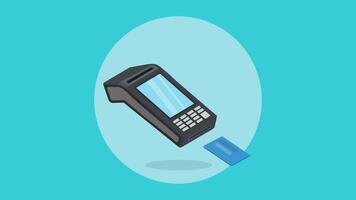 Pos machine card swipe and receipt print 2d animation free video