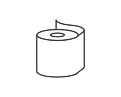 Simple line art illustration of a roll of toilet paper. Perfect for websites, apps, or presentations needing a clean, minimalist design. Versatile and easily adaptable to various styles. vector