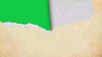 Torn paper Transition, rip paper animation effect isolated on green screen background video