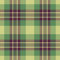 Apparel fabric textile, fibre check seamless tartan. Nice background pattern texture plaid in green and lime colors. vector