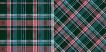 Check texture textile of tartan background with a seamless plaid pattern fabric. Set in stylish colors for stylish home decor. vector