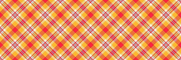 Stationary fabric check textile, menu pattern texture tartan. Poncho plaid seamless background in amber and red colors. vector