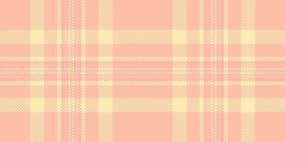Graphic textile pattern seamless, chequered plaid fabric. Direct tartan background check texture in orange and light colors. vector