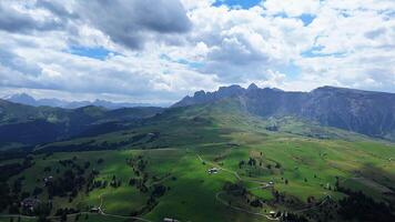 Clouds passing over seceda mountain range video
