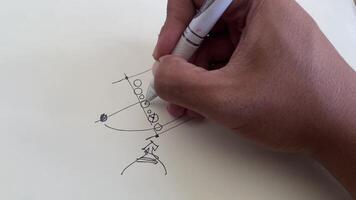 architect hand drawing sketch design architecture construction project building house. architect draw paper concept plan engineering blueprint home engineer industry professional. architectural. video