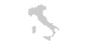 Italy map animation. Animation of connecting all region country into a whole Italy map with borders in the background with an alpha channel. Motion design. video